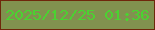文字の大きさ：2、枠の色：6f260b、背景の色：81914f、文字の色：4bd231 無料ブログパーツのブログ時計