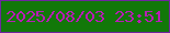 文字の大きさ：3、枠の色：6f269f、背景の色：127809、文字の色：b91cb6 無料ブログパーツのブログ時計