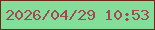 文字の大きさ：2、枠の色：6f281b、背景の色：84de9a、文字の色：a24958 無料ブログパーツのブログ時計