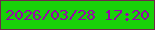 文字の大きさ：1、枠の色：6f284a、背景の色：19d109、文字の色：9704a9 無料ブログパーツのブログ時計