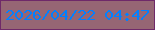 文字の大きさ：2、枠の色：6f2969、背景の色：966674、文字の色：0280ff 無料ブログパーツのブログ時計
