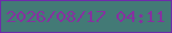 文字の大きさ：5、枠の色：6f2bab、背景の色：437a76、文字の色：8631a0 無料ブログパーツのブログ時計