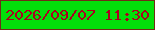 文字の大きさ：2、枠の色：6f2c17、背景の色：02df0a、文字の色：ab0020 無料ブログパーツのブログ時計