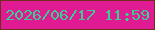 文字の大きさ：4、枠の色：6f2f1c、背景の色：e01a93、文字の色：36d191 無料ブログパーツのブログ時計