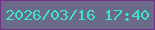 文字の大きさ：2、枠の色：6f3186、背景の色：6b6a8a、文字の色：40e6c3 無料ブログパーツのブログ時計