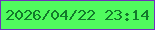 文字の大きさ：1、枠の色：6f31bc、背景の色：50fb5e、文字の色：127b2b 無料ブログパーツのブログ時計