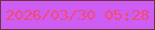 文字の大きさ：4、枠の色：6f3245、背景の色：ce5ef3、文字の色：f44a6c 無料ブログパーツのブログ時計