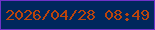 文字の大きさ：2、枠の色：6f32c7、背景の色：00275c、文字の色：bb440c 無料ブログパーツのブログ時計
