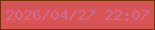 文字の大きさ：3、枠の色：6f3306、背景の色：d65456、文字の色：d36b8d 無料ブログパーツのブログ時計