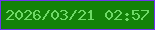 文字の大きさ：5、枠の色：6f34ee、背景の色：138208、文字の色：6eda66 無料ブログパーツのブログ時計