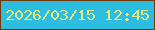 文字の大きさ：2、枠の色：6f3700、背景の色：2cbde1、文字の色：e1e97a 無料ブログパーツのブログ時計