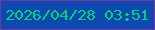 文字の大きさ：2、枠の色：6f37a4、背景の色：0e49b0、文字の色：02d181 無料ブログパーツのブログ時計