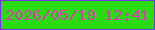 文字の大きさ：4、枠の色：6f37e0、背景の色：2adb12、文字の色：d93cbb 無料ブログパーツのブログ時計