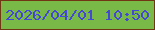 文字の大きさ：4、枠の色：6f3813、背景の色：79b948、文字の色：4448d6 無料ブログパーツのブログ時計