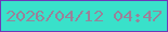 文字の大きさ：5、枠の色：6f38b8、背景の色：39e1ca、文字の色：99829a 無料ブログパーツのブログ時計