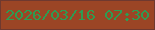 文字の大きさ：3、枠の色：6f392f、背景の色：9b4525、文字の色：2d9c52 無料ブログパーツのブログ時計