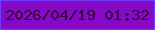 文字の大きさ：1、枠の色：6f3cff、背景の色：8609c6、文字の色：35063f 無料ブログパーツのブログ時計