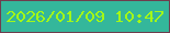 文字の大きさ：5、枠の色：6f3e4e、背景の色：34b79b、文字の色：a3f718 無料ブログパーツのブログ時計