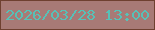 文字の大きさ：2、枠の色：6f4030、背景の色：a87a76、文字の色：57c1b7 無料ブログパーツのブログ時計