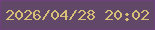 文字の大きさ：4、枠の色：6f407e、背景の色：614768、文字の色：d7bf77 無料ブログパーツのブログ時計