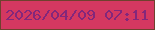 文字の大きさ：2、枠の色：6f412e、背景の色：d43861、文字の色：83277b 無料ブログパーツのブログ時計