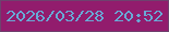 文字の大きさ：1、枠の色：6f416e、背景の色：921c6d、文字の色：68aad6 無料ブログパーツのブログ時計