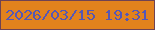 文字の大きさ：5、枠の色：6f4253、背景の色：e2821d、文字の色：5557b5 無料ブログパーツのブログ時計