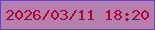 文字の大きさ：2、枠の色：6f42ac、背景の色：b680ae、文字の色：b30035 無料ブログパーツのブログ時計