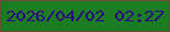 文字の大きさ：3、枠の色：6f4738、背景の色：1b7c22、文字の色：2d0880 無料ブログパーツのブログ時計