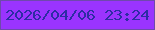 文字の大きさ：3、枠の色：6f49ac、背景の色：9a34fe、文字の色：2d2ca4 無料ブログパーツのブログ時計