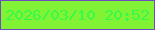 文字の大きさ：1、枠の色：6f4bc1、背景の色：82f234、文字の色：36fa4a 無料ブログパーツのブログ時計