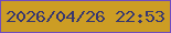 文字の大きさ：5、枠の色：6f4bc1、背景の色：cc9d24、文字の色：37376f 無料ブログパーツのブログ時計