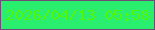 文字の大きさ：5、枠の色：6f4c77、背景の色：2aee6e、文字の色：51f50d 無料ブログパーツのブログ時計