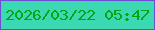 文字の大きさ：2、枠の色：6f4dd3、背景の色：3ad9b2、文字の色：08a215 無料ブログパーツのブログ時計