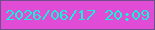 文字の大きさ：5、枠の色：6f4e8a、背景の色：e04cd6、文字の色：15f1d4 無料ブログパーツのブログ時計