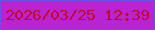 文字の大きさ：4、枠の色：6f4ee8、背景の色：b824d1、文字の色：c70629 無料ブログパーツのブログ時計