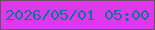 文字の大きさ：4、枠の色：6f4f64、背景の色：dd38e9、文字の色：0a7497 無料ブログパーツのブログ時計