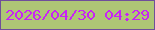 文字の大きさ：2、枠の色：6f4f9a、背景の色：aec675、文字の色：c823f5 無料ブログパーツのブログ時計
