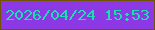文字の大きさ：2、枠の色：6f5202、背景の色：8c38e5、文字の色：20dcb3 無料ブログパーツのブログ時計