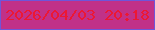 文字の大きさ：4、枠の色：6f55d9、背景の色：c13188、文字の色：ec1734 無料ブログパーツのブログ時計