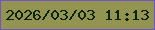 文字の大きさ：1、枠の色：6f56c3、背景の色：939352、文字の色：092304 無料ブログパーツのブログ時計