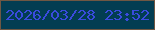 文字の大きさ：5、枠の色：6f5743、背景の色：023d52、文字の色：3a4bdd 無料ブログパーツのブログ時計