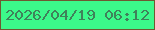 文字の大きさ：2、枠の色：6f5931、背景の色：3cf98a、文字の色：3f825a 無料ブログパーツのブログ時計