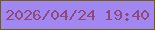 文字の大きさ：2、枠の色：6f5d12、背景の色：a187f1、文字の色：934774 無料ブログパーツのブログ時計