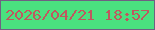 文字の大きさ：1、枠の色：6f6082、背景の色：4ae17f、文字の色：c0575f 無料ブログパーツのブログ時計