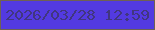 文字の大きさ：5、枠の色：6f6153、背景の色：533ae1、文字の色：413680 無料ブログパーツのブログ時計