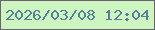 文字の大きさ：4、枠の色：6f6270、背景の色：cdf5c0、文字の色：56809a 無料ブログパーツのブログ時計