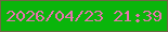 文字の大きさ：3、枠の色：6f6644、背景の色：0ab50b、文字の色：e673ae 無料ブログパーツのブログ時計