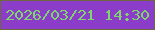 文字の大きさ：4、枠の色：6f673f、背景の色：8b3dca、文字の色：7ed570 無料ブログパーツのブログ時計