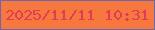 文字の大きさ：1、枠の色：6f67ac、背景の色：f7783f、文字の色：e13c53 無料ブログパーツのブログ時計